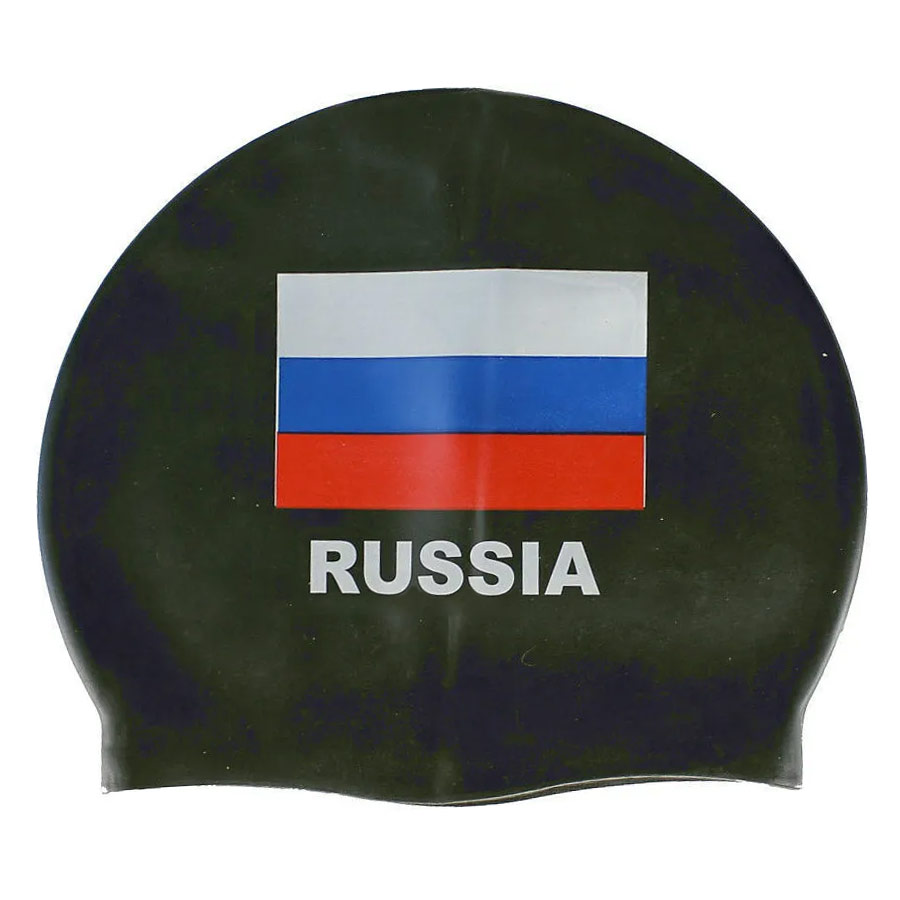 Шапочка для плавания SR «Россия» силикон, цв: черный.